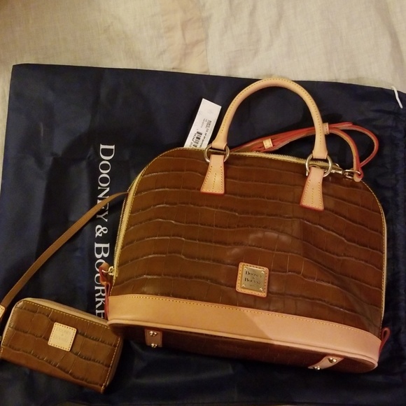 Dooney & Bourke Zip Zip Satchel in Cognac - Picture 1 of 8